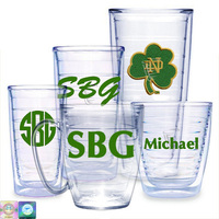 Notre Dame Personalized Tumbler with Shamrock Design
