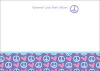 Peace & Love Purple Flat Note Cards