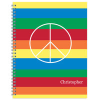 Primary Stripes Peace Spiral Notebook