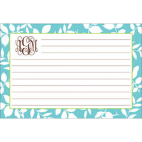 Silo Leaves Teal Recipe Cards