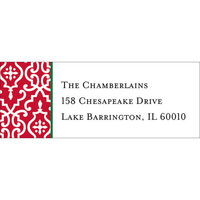 Red Wrought Iron Return Address Labels