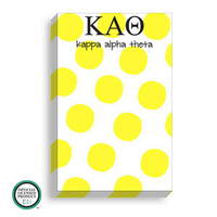 Yellow Polka Dot Notepads with Optional Greek Lettering