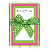 Pink and Lime Memo Sheets with Acrylic Holder