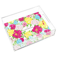 Heritage Floral Small Lucite Tray