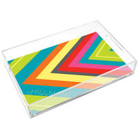 Large Chevron Large Lucite Tray by Jonathan Adler