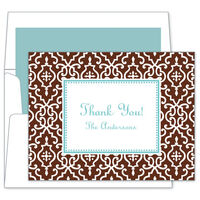 Chocolate Wrought Iron Folded Note Cards