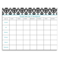 White and Black Madison Damask Calendar