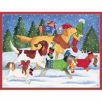 Christmas Dogs with Stockings Holiday Cards
