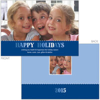 Happy Holidays Blue Photo Cards