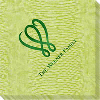 Green Lizard Caspari Paper Linen Like Napkins