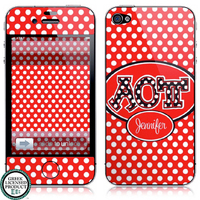 Alpha Omicron Pi Letters on Dots Tech Skin