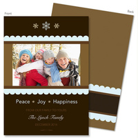 Ribbon and Flakes Holiday Photo Cards