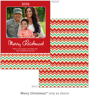 Holiday Zig Zag Red Christmas Photo Cards