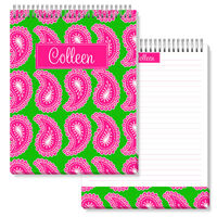 Pink & Green Paisley Jumbo Spiral Top Notepad