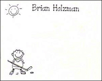 Hockey Stick Figure Note Cards