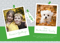 Green Polaroid Holiday Photo Cards