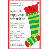 Fun Christmas Stocking Holiday Invitations