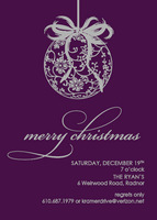 Single Ornament  Purple Christmas Invitations