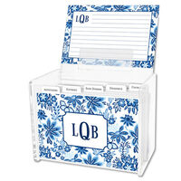 Classic Blue Floral Recipe Box and Recipe Cards