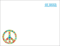 Tie Dyed Peace Sign Flat Note Cards