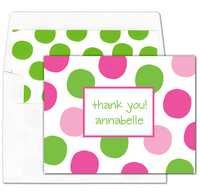 Popsicle Pink Polka Dot Foldover Note Cards