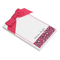 Pink Leopard Bow Notepads