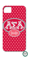 Alpha Sigma Alpha Letters on Dots iPhone Hard Case