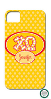 Chi Omega Letters on Dots iPhone Hard Case