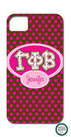 Gamma Phi Beta Letters on Dots iPhone Hard Case