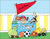 Boy's Toys Foldover Note Cards