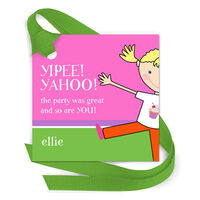 Flip Across the Floor Gift Tags with Attached Ribbon