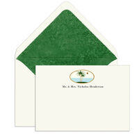 Tropical Island Engraved Motif Flat Note Cards
