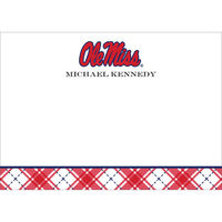 University of Mississippi Plaid Flat Note Cards