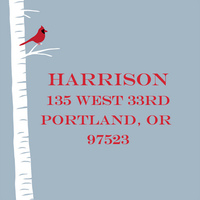 Winter Bird Address Labels