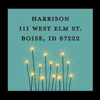 New Year's Eve Square Address Labels