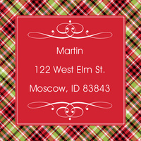 Holiday Plaid Square Address Labels
