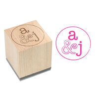 Letter Duo Wood Block Rubber Stamp
