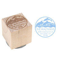 Dolphin Wood Block Rubber Stamp