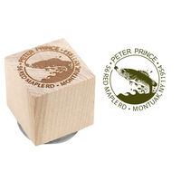 Trout Wood Block Rubber Stamp