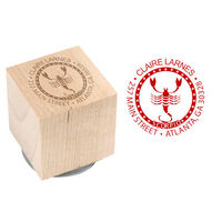 Scorpio Wood Block Rubber Stamp