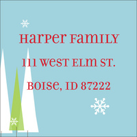 Winter Trees Square Address Labels