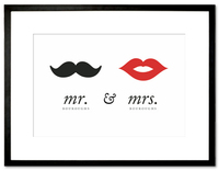 Mustache + Lipstick Personalized Print