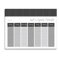 Charcoal Harringbone Weekly Schedule Pad