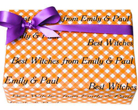 Halloween Gingham Personalized Gift Wrap