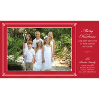 Red Elegant Border Holiday Photo Cards