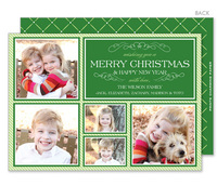 Green Scroll Photo Holiday Cards