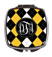 Black and Gold Argyle Mirror Compact