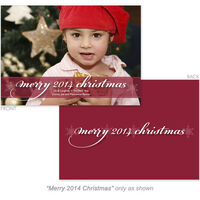 Christmas Burgundy Stripe Photo Holiday Cards