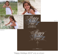 Happy Holidays Chocolate 3-Photo Holiday Cards