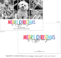 Merry Christmas Rainbow 5-Photo Holiday Card